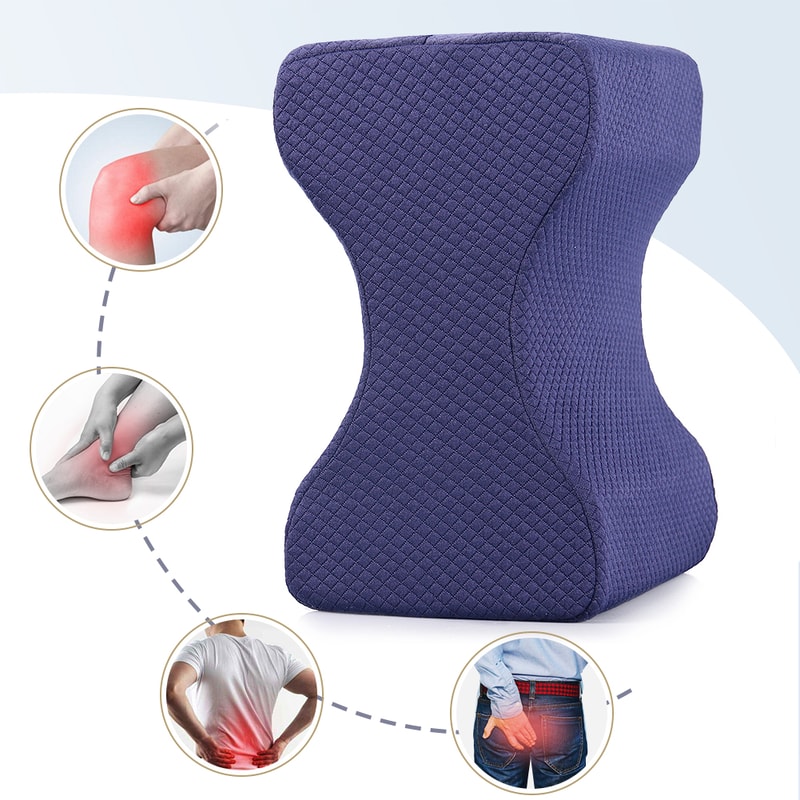 Soft Cotton Memory Foam Knee Pillow for Side Sleepers Back and Knee Pain Relief Support