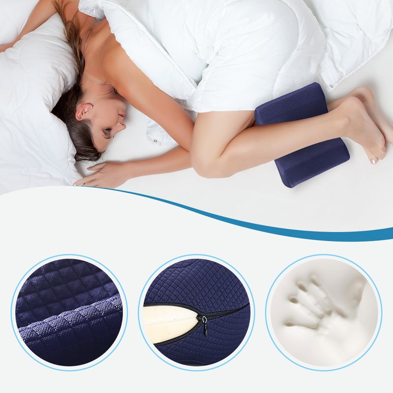 Soft Cotton Memory Foam Knee Pillow for Side Sleepers Back and Knee Pain Relief Support