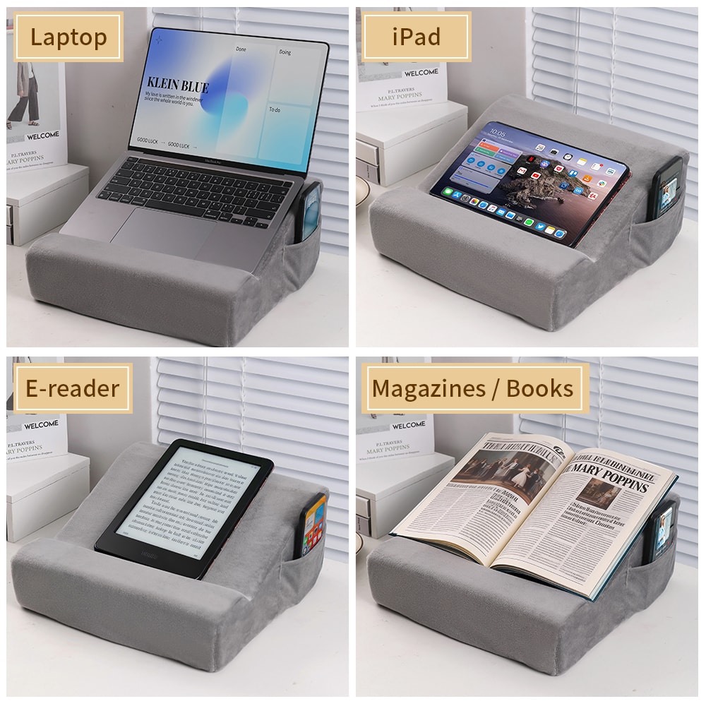 Adjustable Tablet Stand Pillow Pad Ergonomic Pillow Holder for Phones Tablets and Laptops Ideal for Bed Desk Work