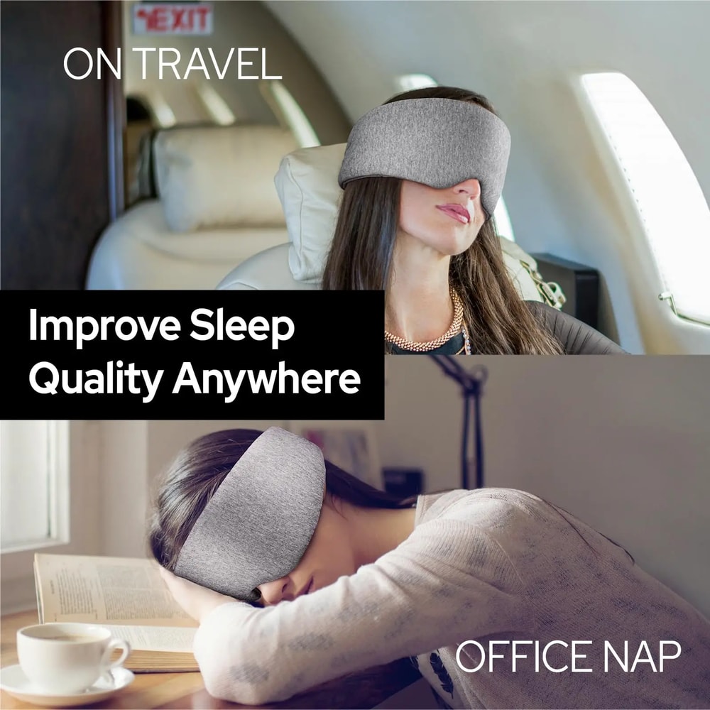 Handmade Cotton Blackout Sleep Mask for Side Sleepers Soft & Portable Eye Covers for Travel