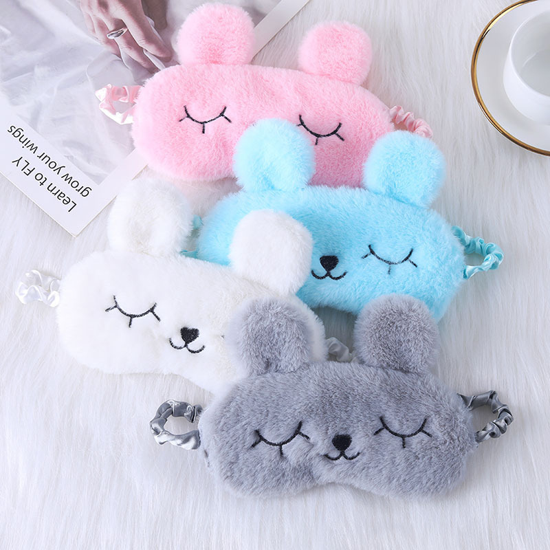 Cute Cartoon Rabbit Plush Sleep Mask For Comfortable Rest And Travel Aid 1