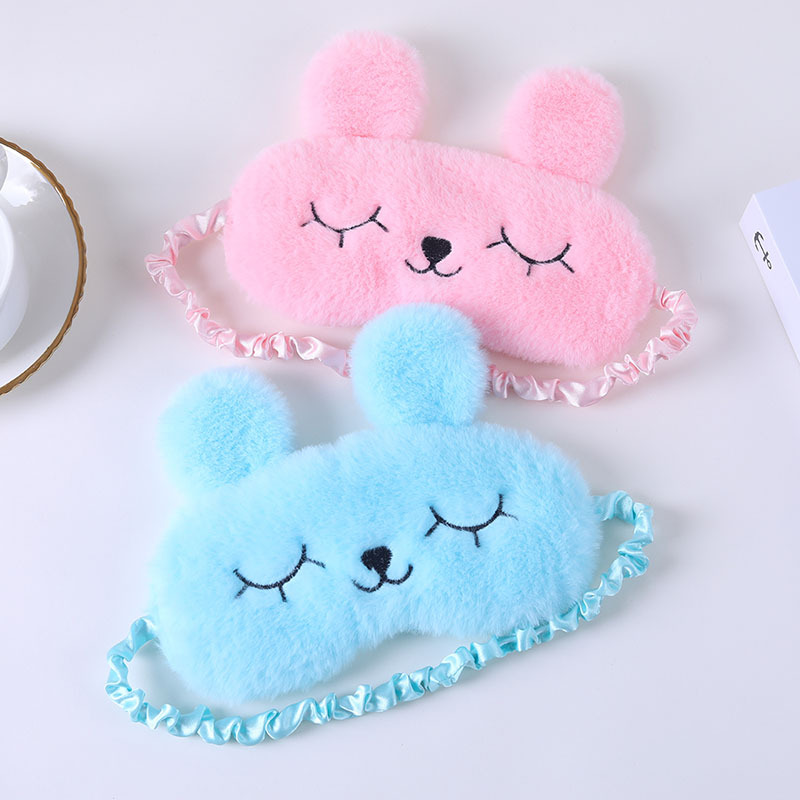 Cute Cartoon Rabbit Plush Sleep Mask For Comfortable Rest And Travel Aid 2