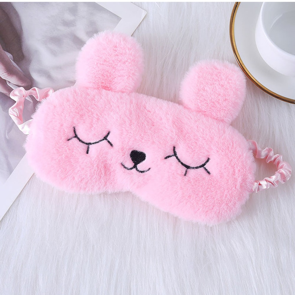 Cute Cartoon Rabbit Plush Sleep Mask For Comfortable Rest And Travel Aid 4