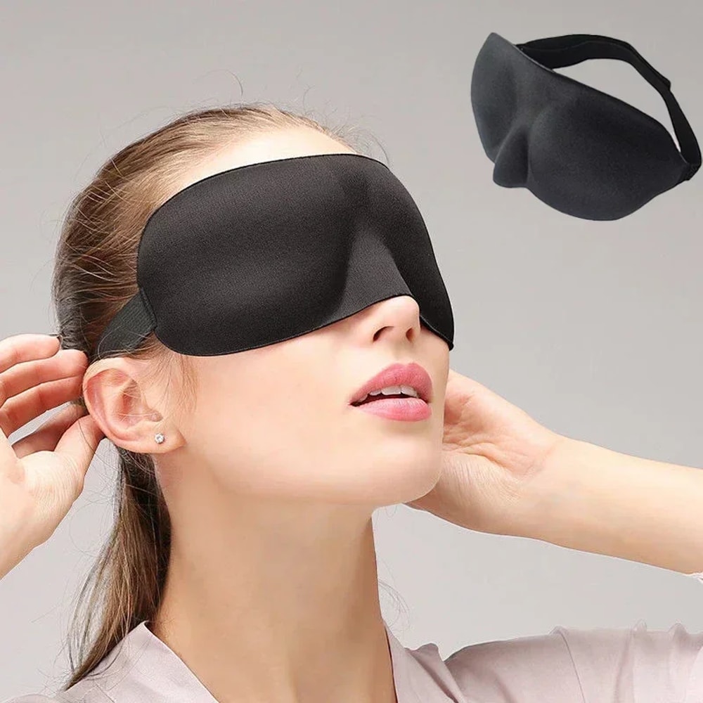 Portable Travel Sleep Mask with Massage Aid Soft Eye Mask for Restful Sleep