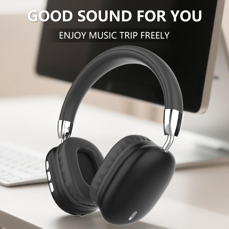 Wireless Over Ear Headphones With HiFi Stereo Sound Foldable Adjustable Headset Built In Mic For P