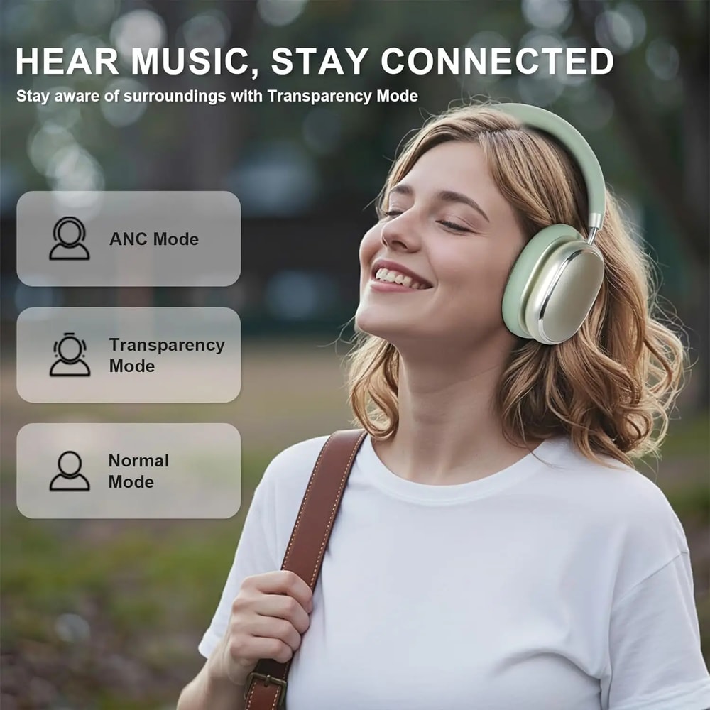 Hybrid Active Noise Cancelling Over Ear Headphones Wireless Bluetooth Hi Res Audio 4