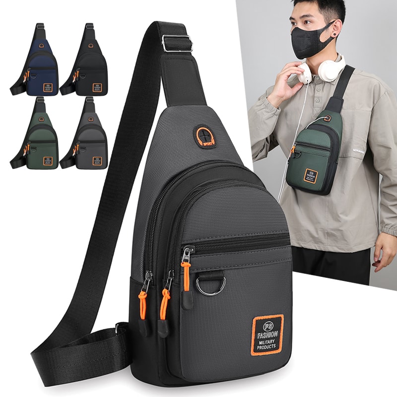 Mens Large Capacity One Shoulder Crossbody Bag Fashionable Sports Backpack for Outdoor Leisure