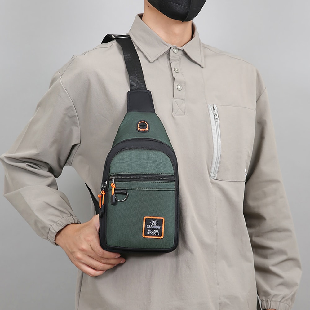 Mens Large Capacity One Shoulder Crossbody Bag Fashionable Sports Backpack for Outdoor Leisure