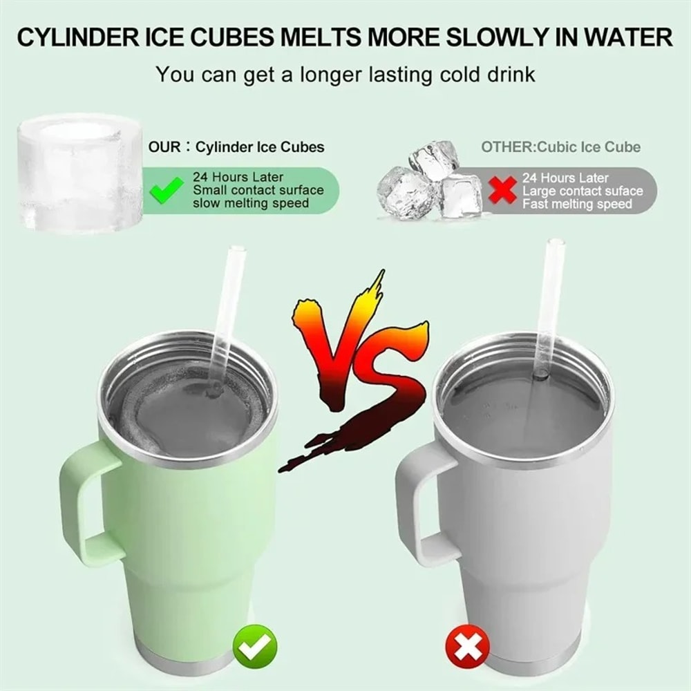 Silicone Ice Cube Mold Reusable Cylindrical Tray For Quick Freezing And Easy Demolding 3