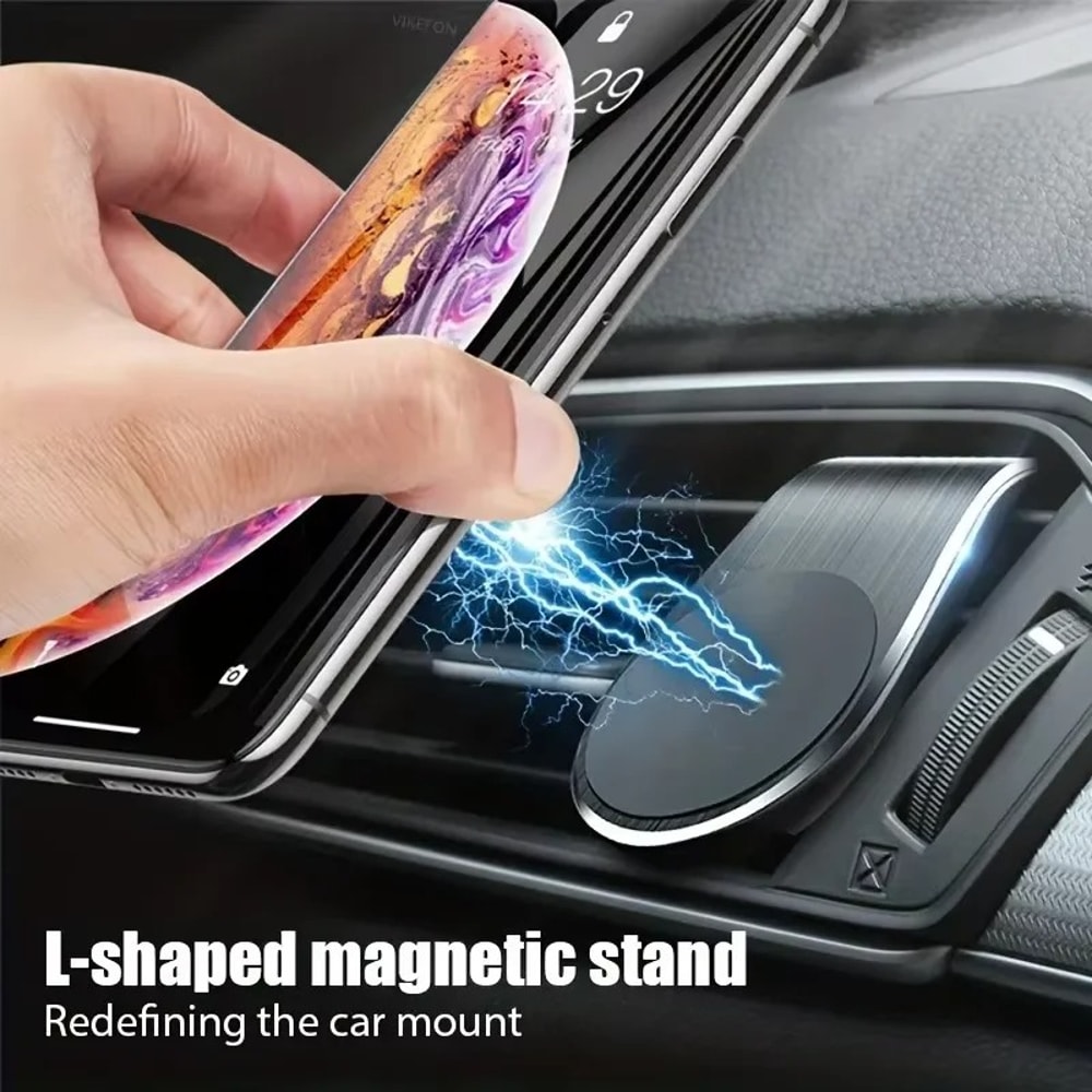 Magnetic Car Phone Holder Rotating Breathable Clip for Air Vent Universal Mobile GPS Mount