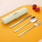 Portable Stainless Steel Cutlery Set with Travel Case Fork Spoon Chopsticks Dishwasher Safe Picnic Tableware