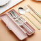 Portable Stainless Steel Cutlery Set with Travel Case Fork Spoon Chopsticks Dishwasher Safe Picnic Tableware