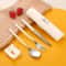 Portable Stainless Steel Cutlery Set with Travel Case Fork Spoon Chopsticks Dishwasher Safe Picnic Tableware