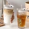 Large Capacity Transparent Glass Coffee Cup with Lid and Straw Reusable Juice & Iced Coffee Tumbler