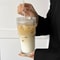 Large Capacity Transparent Glass Coffee Cup with Lid and Straw Reusable Juice & Iced Coffee Tumbler