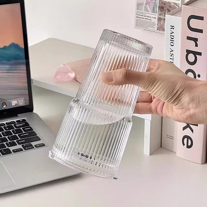 Large Capacity Transparent Glass Coffee Cup with Lid and Straw Reusable Juice & Iced Coffee Tumbler