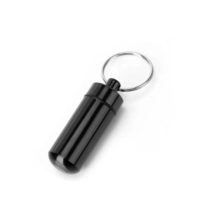 Portable Waterproof Mini Medicine Bottle Keychain Multi Color Aluminum Storage For Travel And Outdo 6