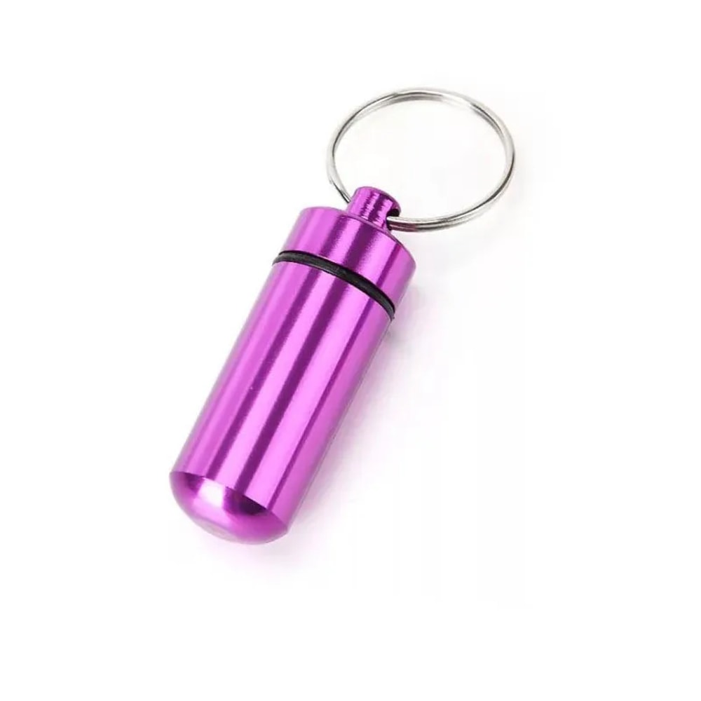 Portable Waterproof Mini Medicine Bottle Keychain Multi Color Aluminum Storage For Travel And Outdo 7