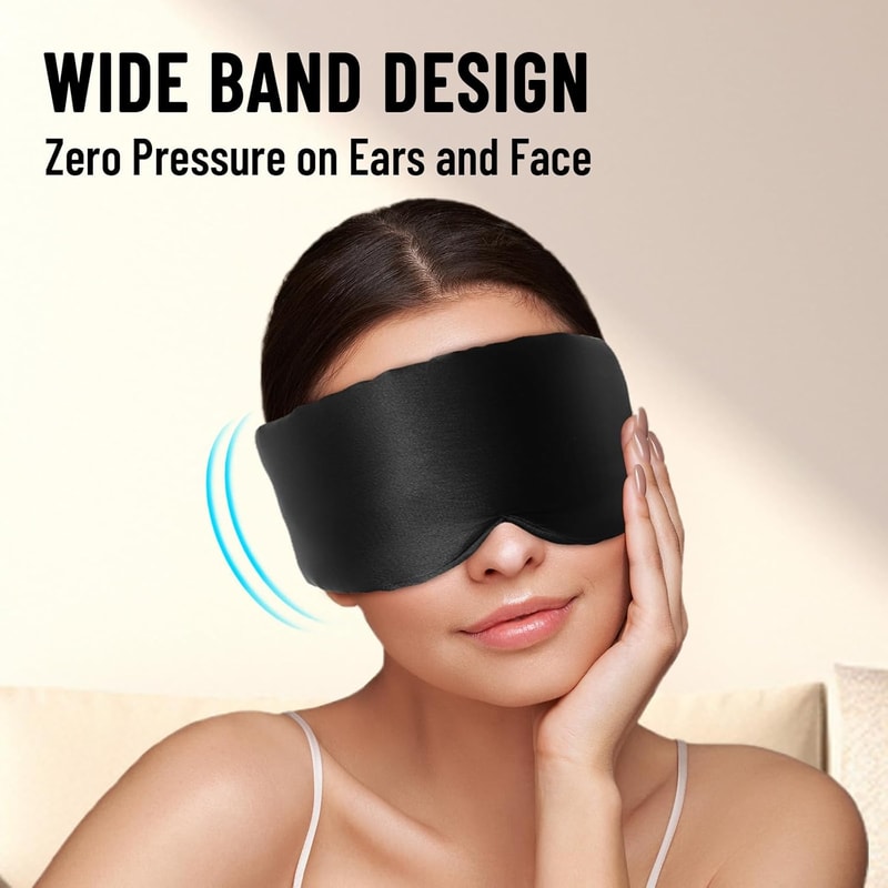 Silk Sleep Mask Large Comfortable Eye Cover For Sleeping Pressure Free Complete Blackout For Women 3