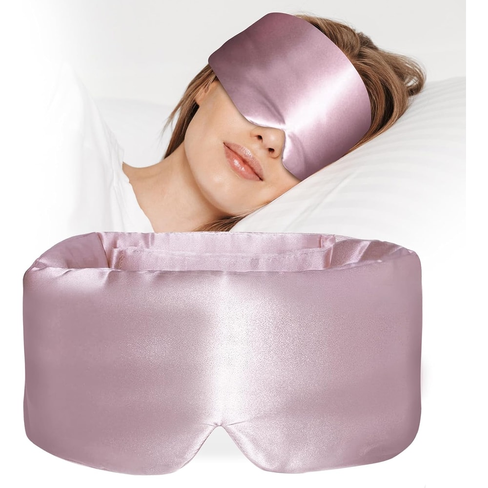 Silk Sleep Mask Large Comfortable Eye Cover For Sleeping Pressure Free Complete Blackout For Women 5