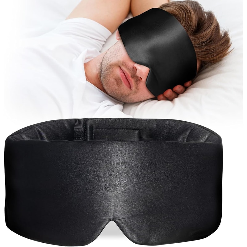 Silk Sleep Mask Large Comfortable Eye Cover For Sleeping Pressure Free Complete Blackout For Women 6