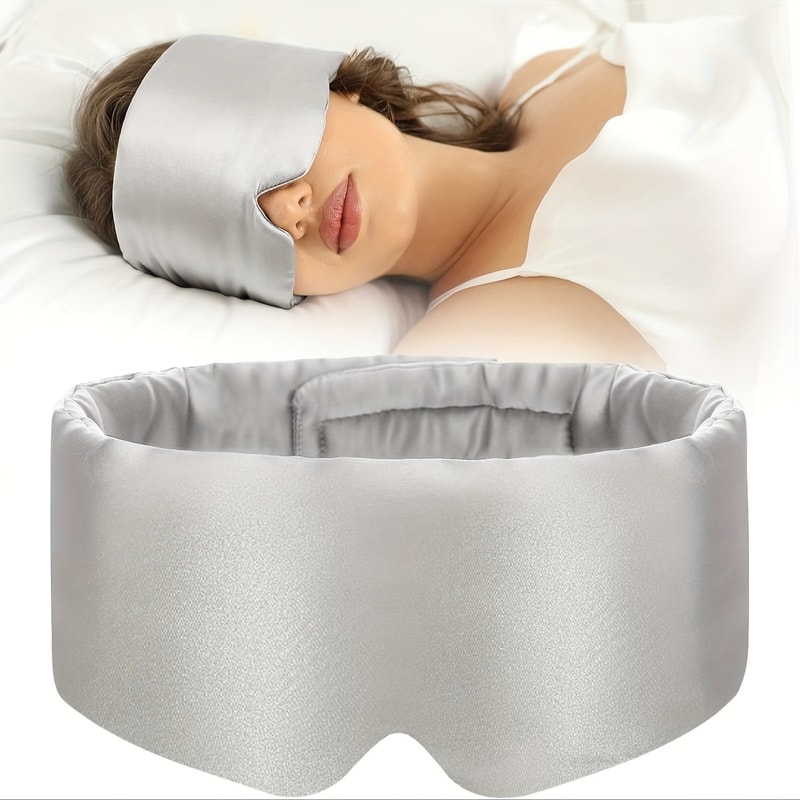 Silk Sleep Mask Large Comfortable Eye Cover For Sleeping Pressure Free Complete Blackout For Women 7