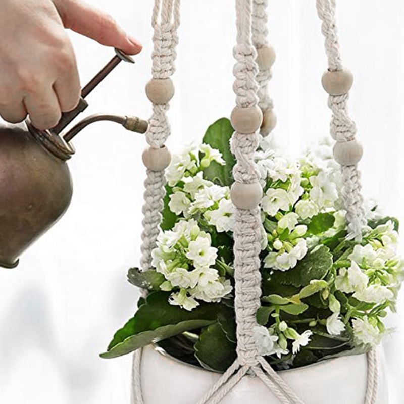 Handmade Macrame Plant Hanger With Cotton Rope Ideal For Balcony And Courtyard Decor 2
