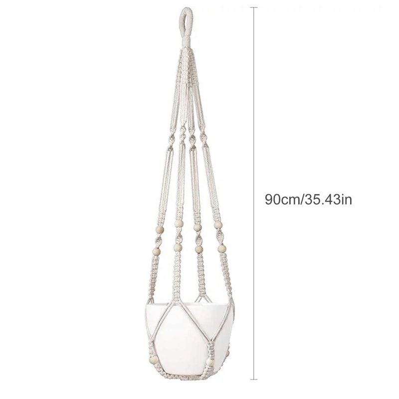 Handmade Macrame Plant Hanger With Cotton Rope Ideal For Balcony And Courtyard Decor 6