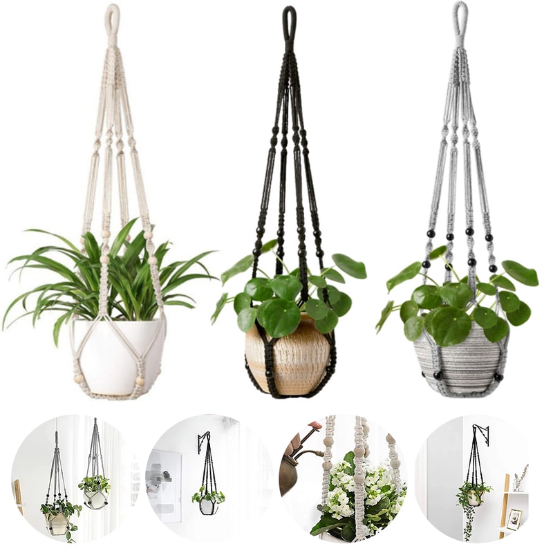 Handmade Macrame Plant Hanger With Cotton Rope Ideal For Balcony And Courtyard Decor 5