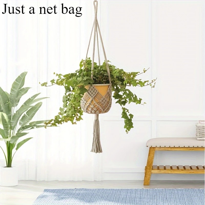 Boho Macrame Plant Hanger Indoor Outdoor Hanging Basket For Succulents 5