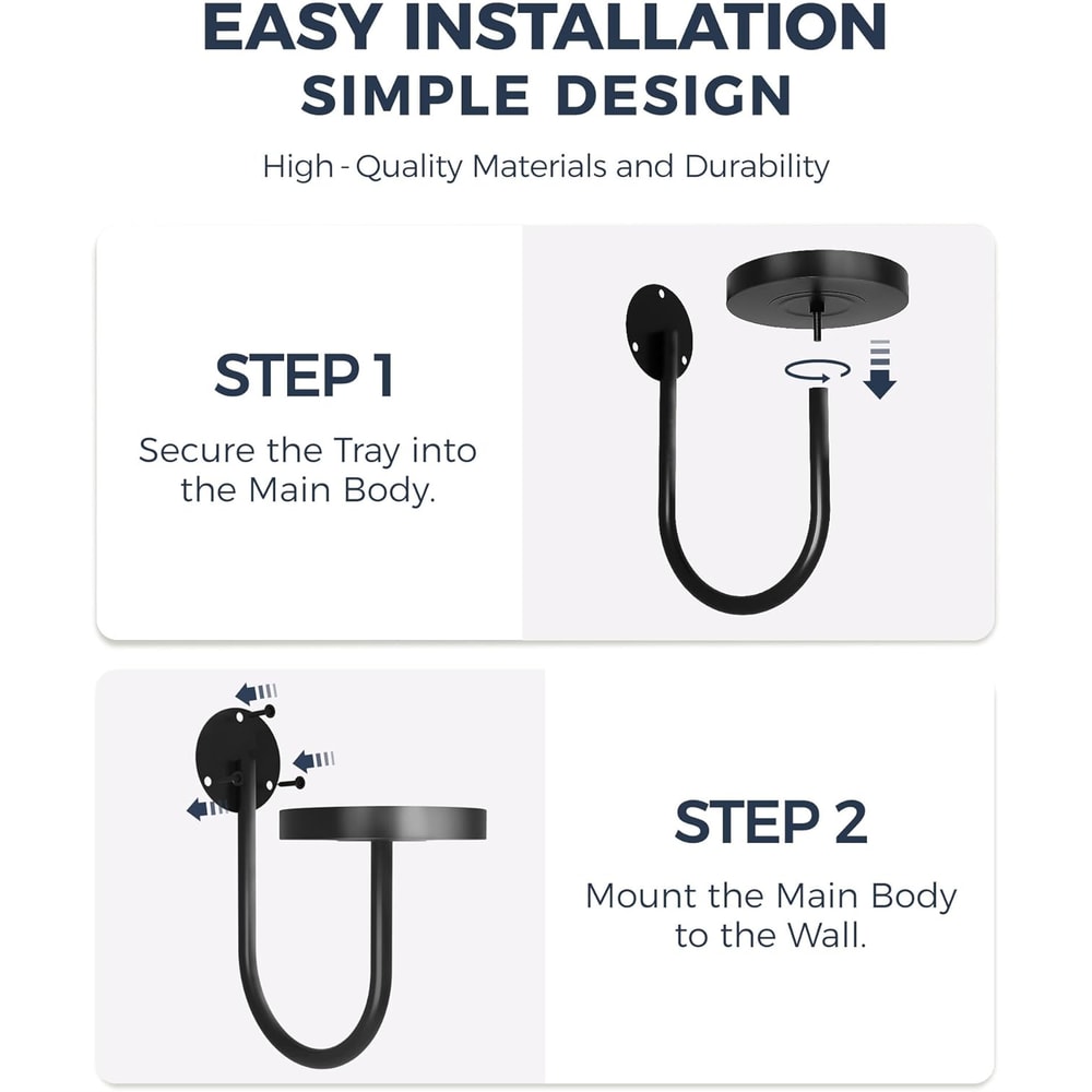 Wall Mounted Indoor Plant Stand with LED Grow Lights Modern Hanging Planter for Living Room Window Decor Black