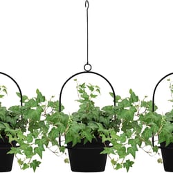 black hanging planters for indoor & outdoor use flower pot hangers decorative planter set