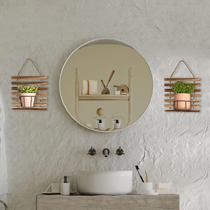 Solid Wood Wall Mounted Flower Rack Stylish Balcony Living Room Potted Plant Shelf For Home Decor 5