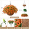 Realistic UV Resistant Faux Hanging Basket with Orange Silk Daisy for Fall Outdoor Porch & Patio Decoration