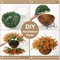 Realistic UV Resistant Faux Hanging Basket with Orange Silk Daisy for Fall Outdoor Porch & Patio Decoration