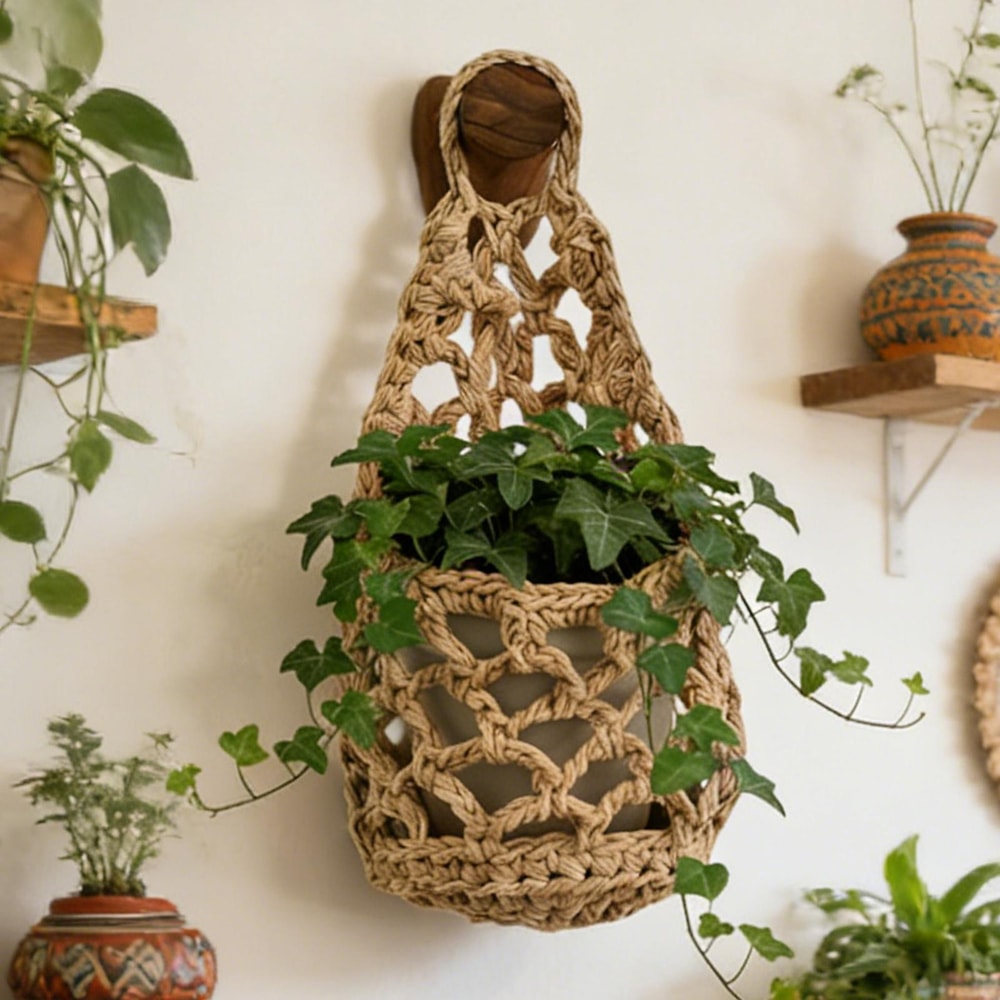 Boho Macrame Plant Hanger Cotton Hanging Planter For Indoor Flower Pots 4