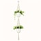 Macrame Double Hanging Planter Basket Stylish Indoor Outdoor Cotton Rope Planter For Home Decor 1