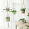Macrame Double Hanging Planter Basket Stylish Indoor Outdoor Cotton Rope Planter For Home Decor 3