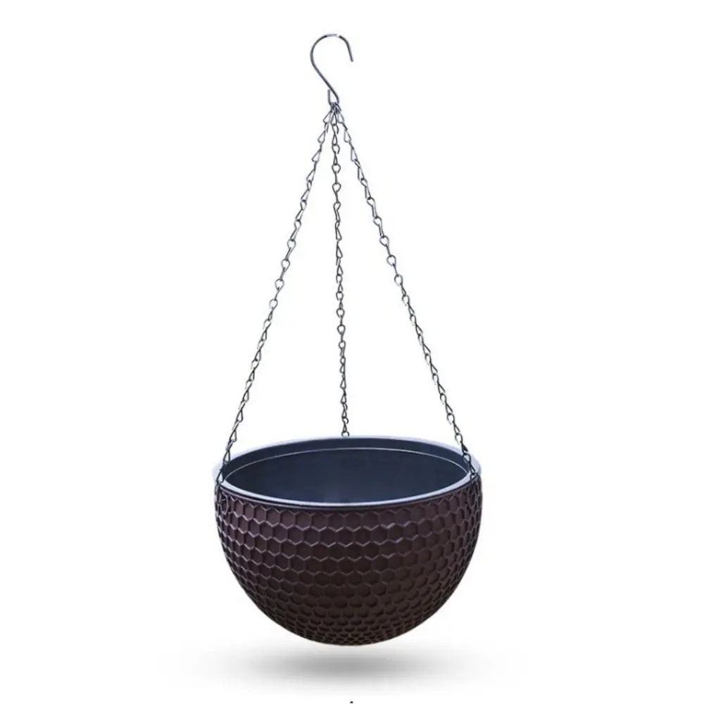 Self Watering Outdoor Hydroponic Flower Pot Durable Plastic Imitation Weaving Design For Garden Dec 8