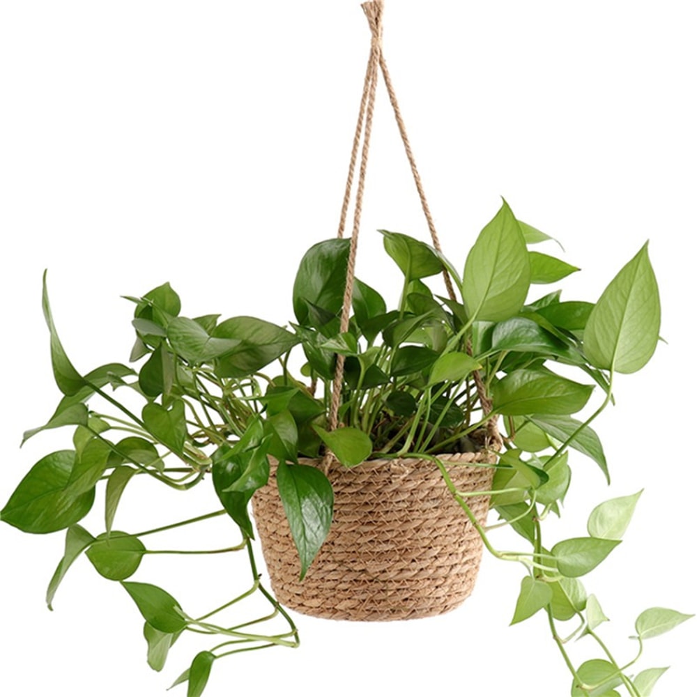 Garden Hanging Macrame Plant Holder Jute Rope Woven Storage Basket For Indoor And Outdoor Flower Po 5