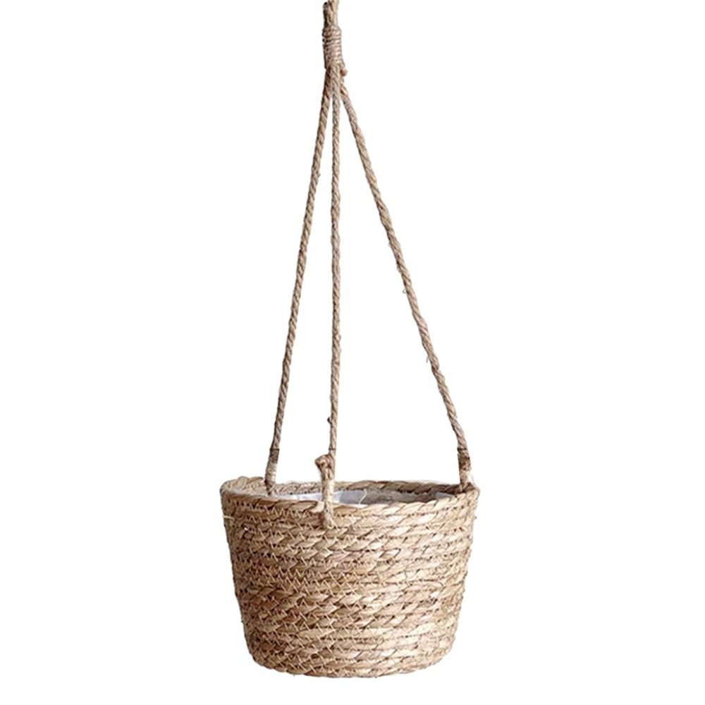 Garden Hanging Macrame Plant Holder Jute Rope Woven Storage Basket For Indoor And Outdoor Flower Po 8