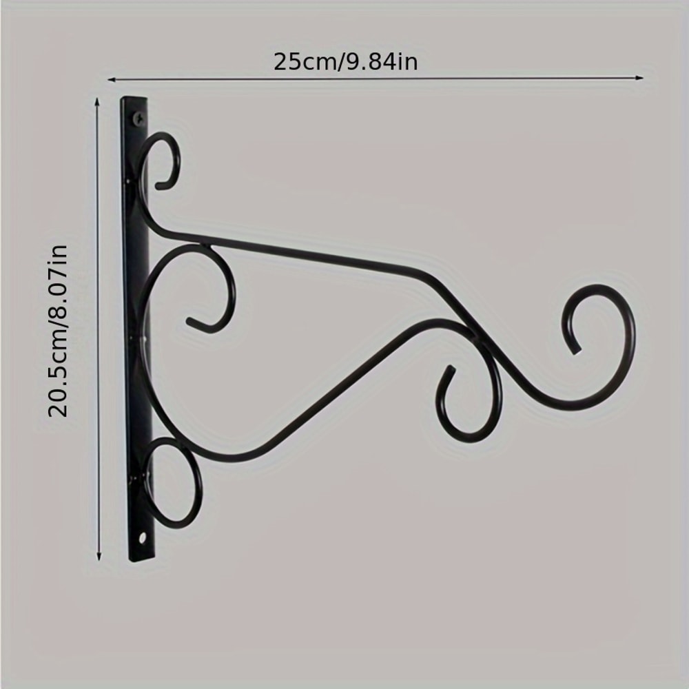 WallMounted Iron Art Flower Pot Stand For Outdoor Garden Balcony Rustic Hanging Basket Holder For S 2