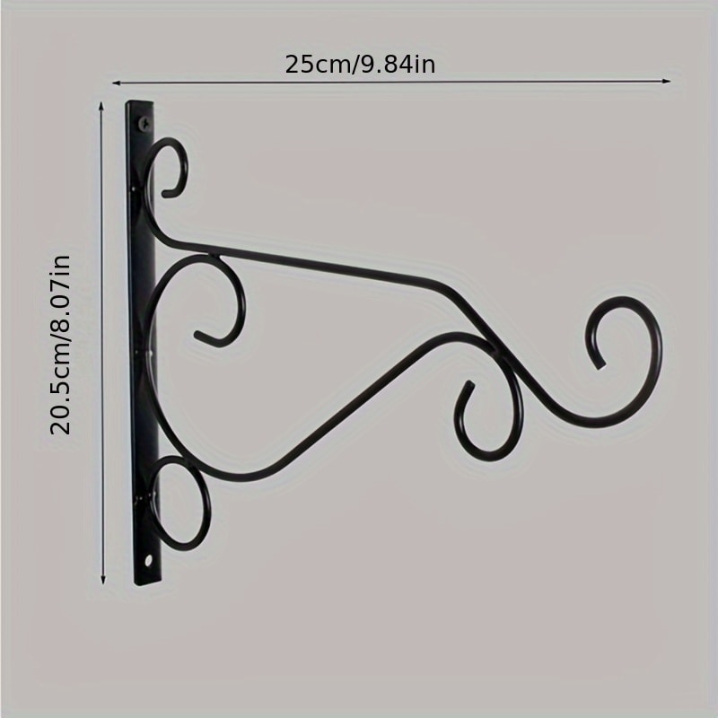WallMounted Iron Art Flower Pot Stand For Outdoor Garden Balcony Rustic Hanging Basket Holder For S 2