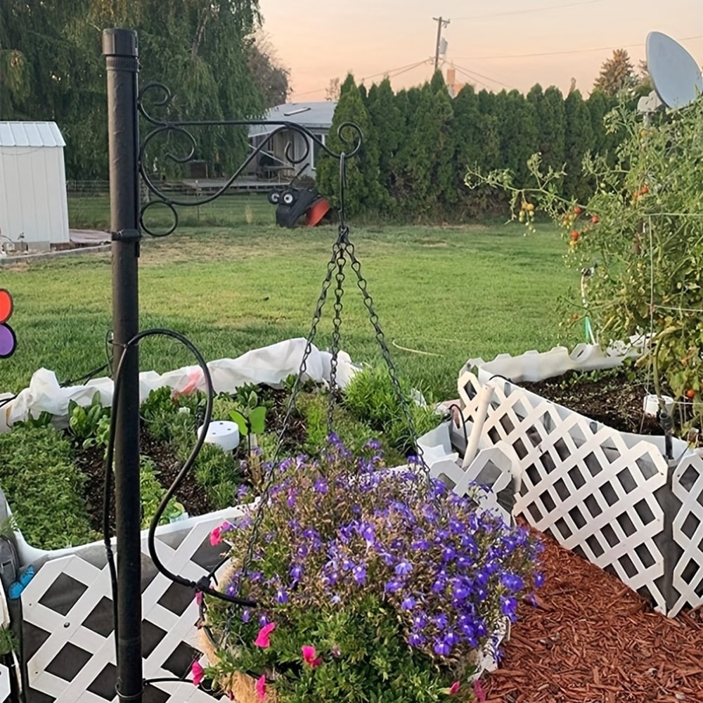 WallMounted Iron Art Flower Pot Stand For Outdoor Garden Balcony Rustic Hanging Basket Holder For S 4