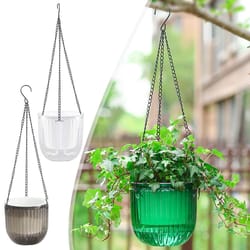 self watering hydroponic flowerpot durable plastic indoor plant pot with self absorbing water system