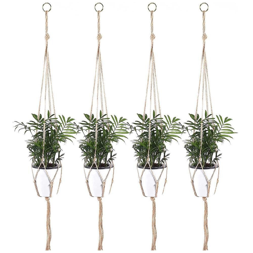 Macrame Hanging Planter Boho Flower Pot Holder for Home, Balcony & Garden Knotted Rope Decor