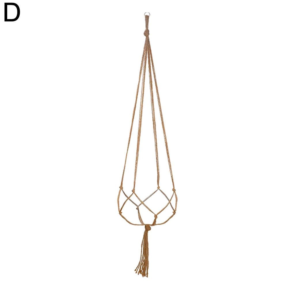 Macrame Hanging Planter Boho Flower Pot Holder for Home, Balcony & Garden Knotted Rope Decor