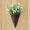 Plastic Hanging Flower Basket Fan shaped Durable Rattan Wall Decoration
