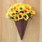 Plastic Hanging Flower Basket Fan shaped Durable Rattan Wall Decoration