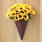 Plastic Hanging Flower Basket Fan shaped Durable Rattan Wall Decoration